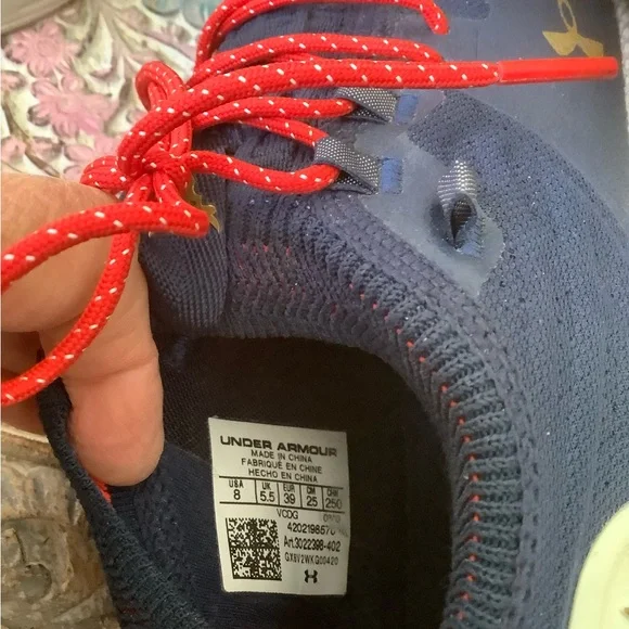 Under Armour Wom 7.5 Shoes Academy Blue Project Rock 2 Training Lightweight Run - Picture 4 of 11